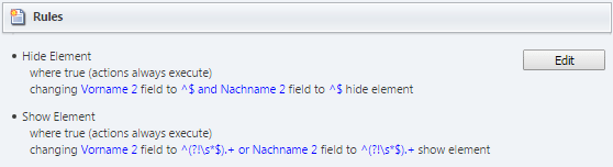 Rules to show or hide fields when text is entered in a previous field